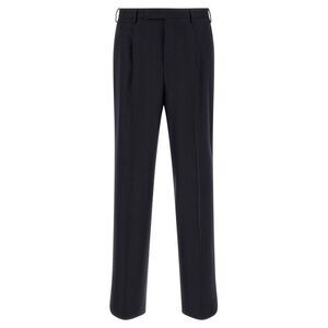 PT Torino Black Virgin Wool Casual Men's Pants